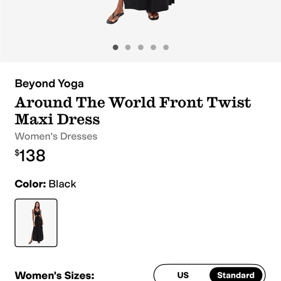 Beyond Yoga Around The World Cutout Front Twist Maxi Dress Black XS - Picture 6 of 10